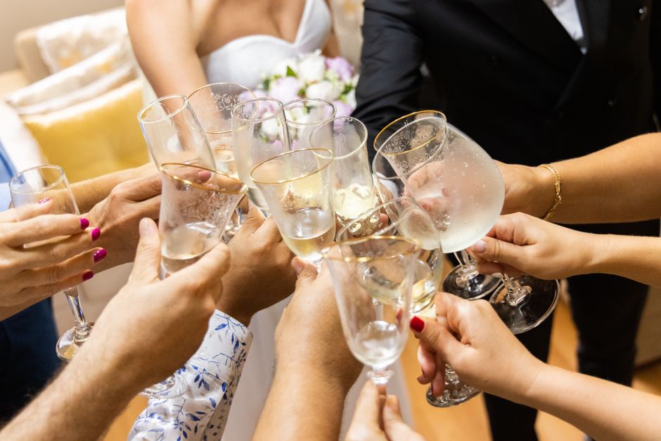 Wedding champagne toast celebration